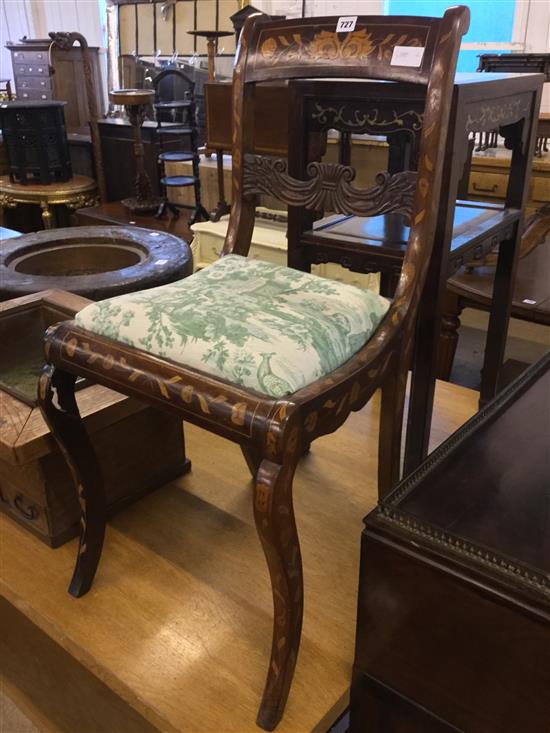 Marquetry inlaid chair